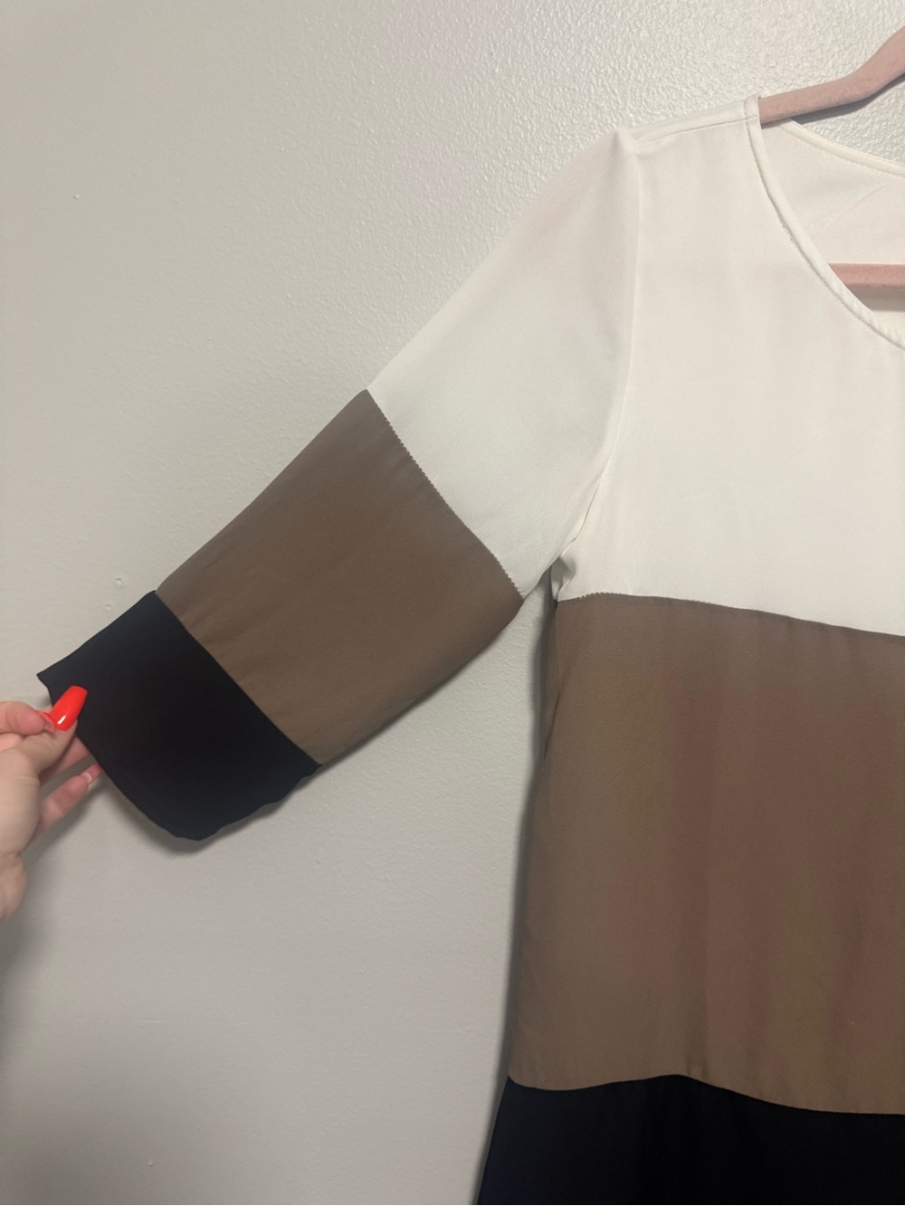 Lulus Citrus Grove Taupe Color Block Shift Dress - Picture 9 of 10